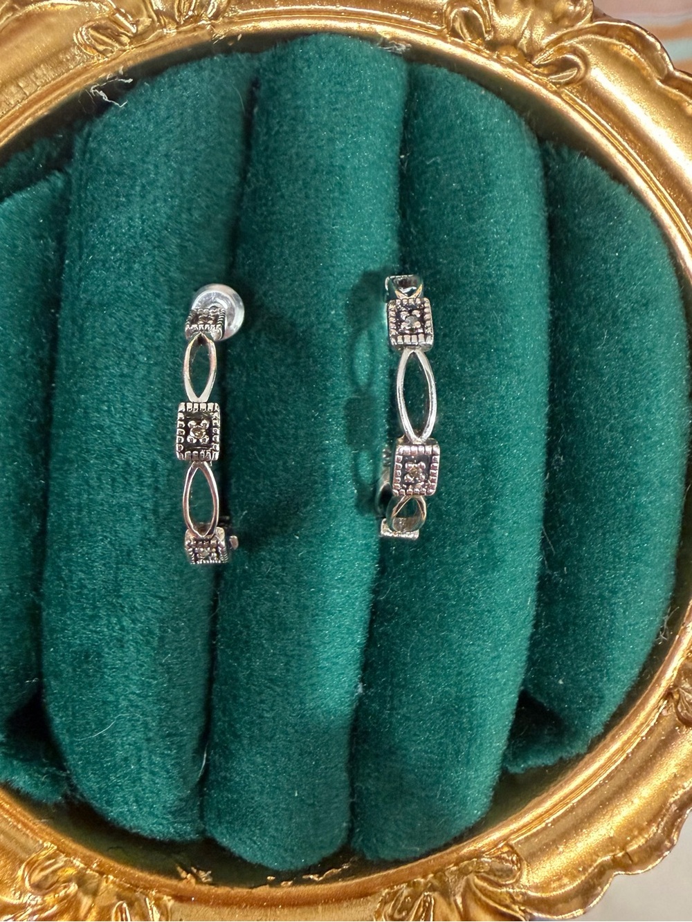 Sterling Silver Link Hoop Earrings